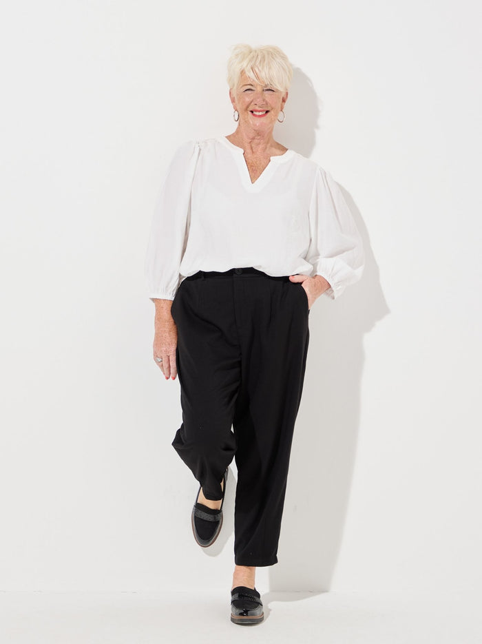 KAFFE Curve Merla Black Barrel Trouser